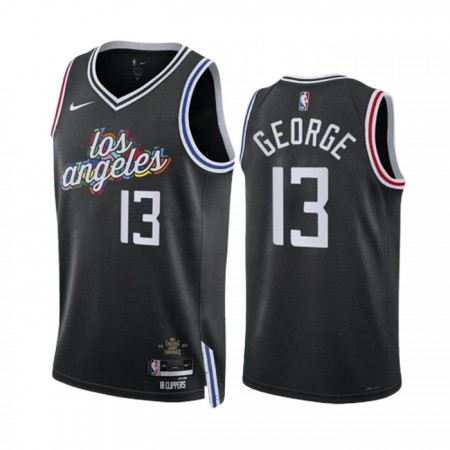 Los Angeles Clippers Paul George 13 Nike 2022-23 City Edition Musta Miesten Pelipaidat Swingman